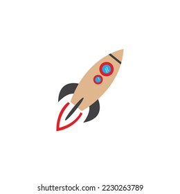 Rocket logo on white background Free Vector