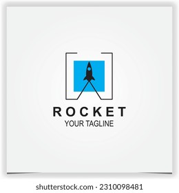 logotipo de cohete premium elegante plantilla vectorial eps 10