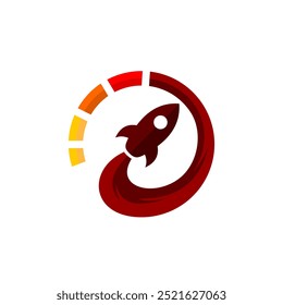 Raketenlogo mit Rotationskonzept