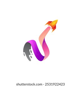 the rocket logo shot upwards quickly, swoosh logos