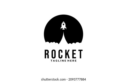 rocket logo silhouette in round shape