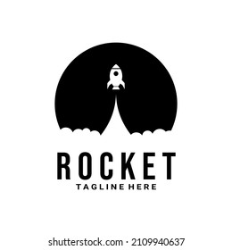 rocket logo silhouette in round shape