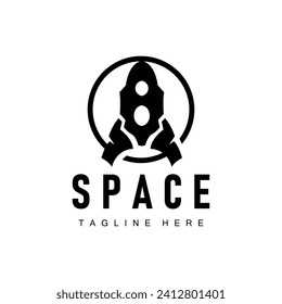 logotipo de cohete diseño simple silueta marca espacio vehículo modelo de ilustración minimalista