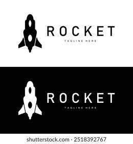 Rocket logo simple design silhouette brand space vehicle minimalist illustration template