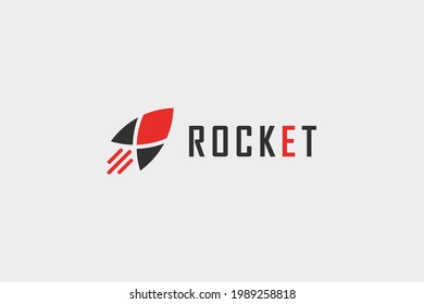 Rocket Logo. Simple Rocket Icon isolated on White Background. Usable for Business and Technology Logos. Flat Vector Logo Design Template Element.