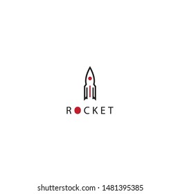 Rocket logo with simple shapes and minimalist colors. unique, modern.