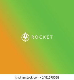Rocket logo with simple shapes and minimalist colors. unique, modern.