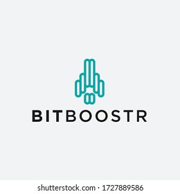 Rocket logo sound. vector space