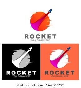 Rocket logo, Space rocket ship logo, rocket logo , sun icon, the rocket logo that is flying upwards
