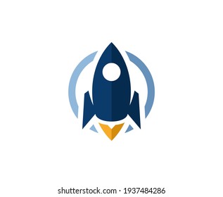 Rocket logo space ship vector 