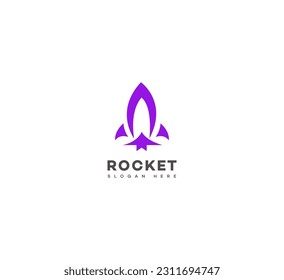 Rocket logo space vector Vector logo design template illustration