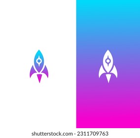 Rocket logo space vector Vector logo design template illustration