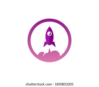 Rocket logo space vector icon 