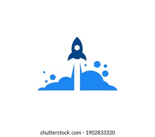 Rocket logo space vector icon 