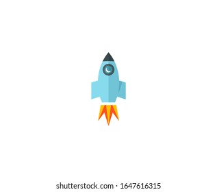Rocket logo spaceship vector icon 