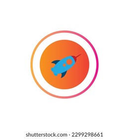 rocket logo and symbol design illustration on white background