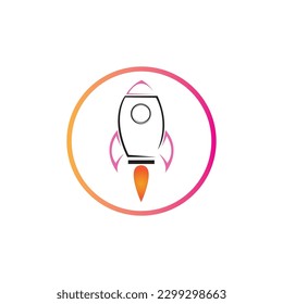 rocket logo and symbol design illustration on white background
