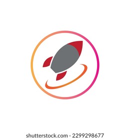 rocket logo and symbol design illustration on white background