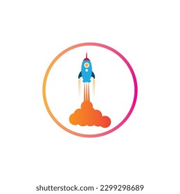 rocket logo and symbol design illustration on white background
