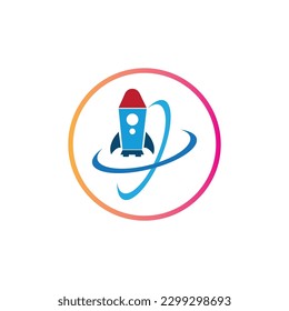 rocket logo and symbol design illustration on white background