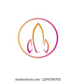 rocket logo and symbol design illustration on white background