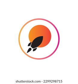 rocket logo and symbol design illustration on white background