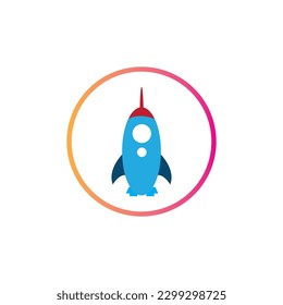 rocket logo and symbol design illustration on white background