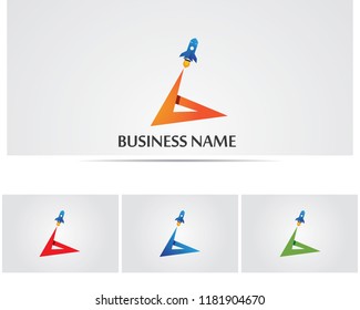 Rocket logo and symbol vector