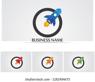 Rocket logo and symbol vector