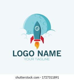 rocket logo technology, space cosmos logo