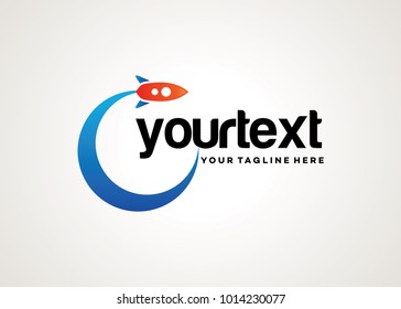 Rocket Logo Template Design Vector, Emblem, Design Concept, Creative Symbol
