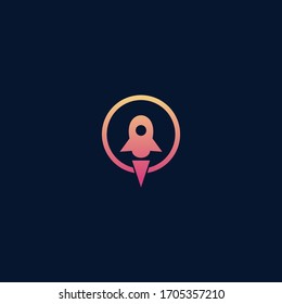 Rocket logo template design in Vector illustration 