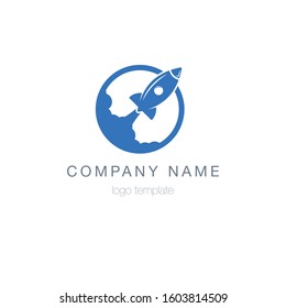 Rocket logo template. Space ship simbol.Vector.