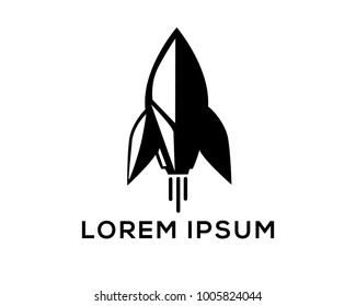Rocket logo template vector