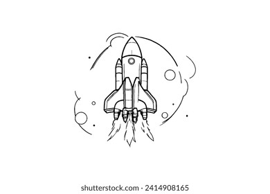 rocket logo template vector design