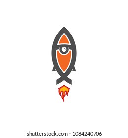 Rocket Logo Template. Vector Illustration