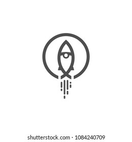 Rocket Logo Template. Vector Illustration
