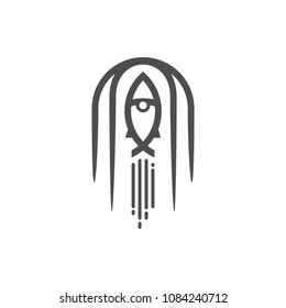 Rocket Logo Template. Vector Illustration