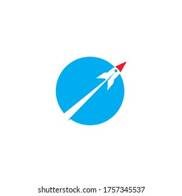 Diseño de la naturaleza del símbolo vectorial de la plantilla de logotipo de cohetes