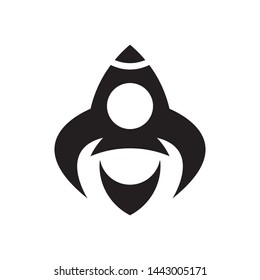 Rocket logo template, vector web icon design