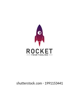 rocket logo template in white background