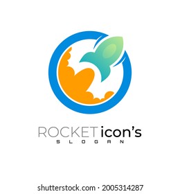 Rocket logo that is going up, Vector icons