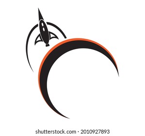Rocket logo, trendy modern simple design, suitable for companies and websites
