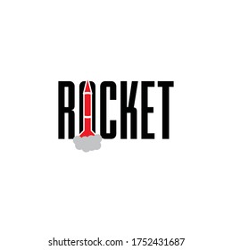 La tipografía del logotipo de los cohetes es adecuada para un logotipo de marca o un nombre de tienda.