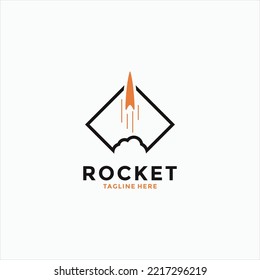 Rocket Logo. Usable for Business and Technology Logos. Flat Vector Logo Design Template Element.