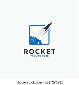 Logo del cohete. Usable para Logos de Negocios y Tecnología. Elemento de plantilla de diseño de logotipo de vectores planos.