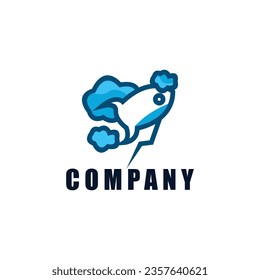Rocket logo vector icon design template