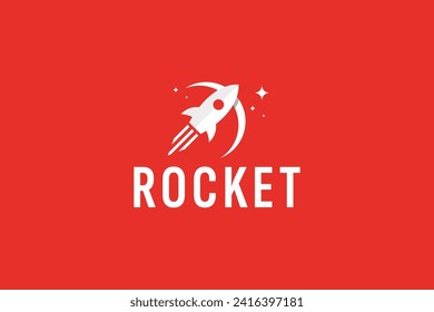 rocket logo vector icon illustration