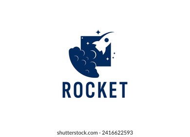 rocket logo vector icon illustration