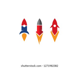 Rocket logo vector icon template